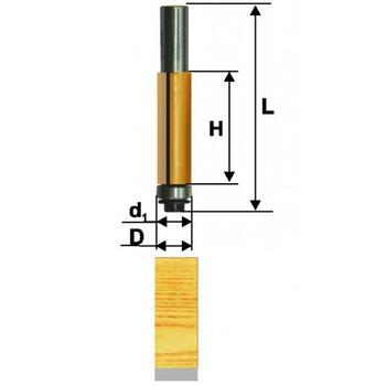 Фреза кромочная прямая с подшипником d9,5*Н25*8 (dподшипника=9,5)