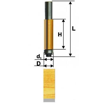 Фреза кромочная прямая с подшипником d22,2*Н26*12 (dподшипника=22,2)