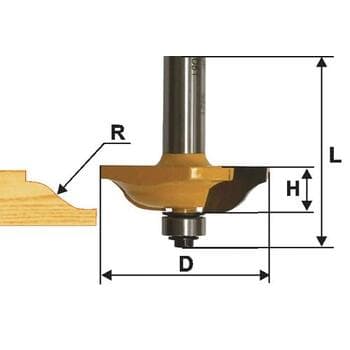 Фреза фигирейная горизонтальная d70*R15.8*Н16*12 (dподшипника=12.7)