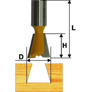 Фреза пазовая конструкционная d19*Н22*7°*8 (ласточкин хвост)