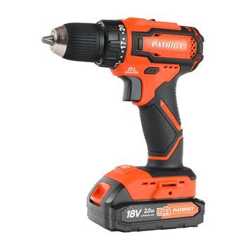 Дрель-шуруповерт аккумуляторная PATRIOT BR 207UES Бесщеточный двигатель, 18В, 2,0Ач; 38Нм